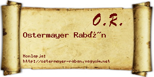 Ostermayer Rabán névjegykártya